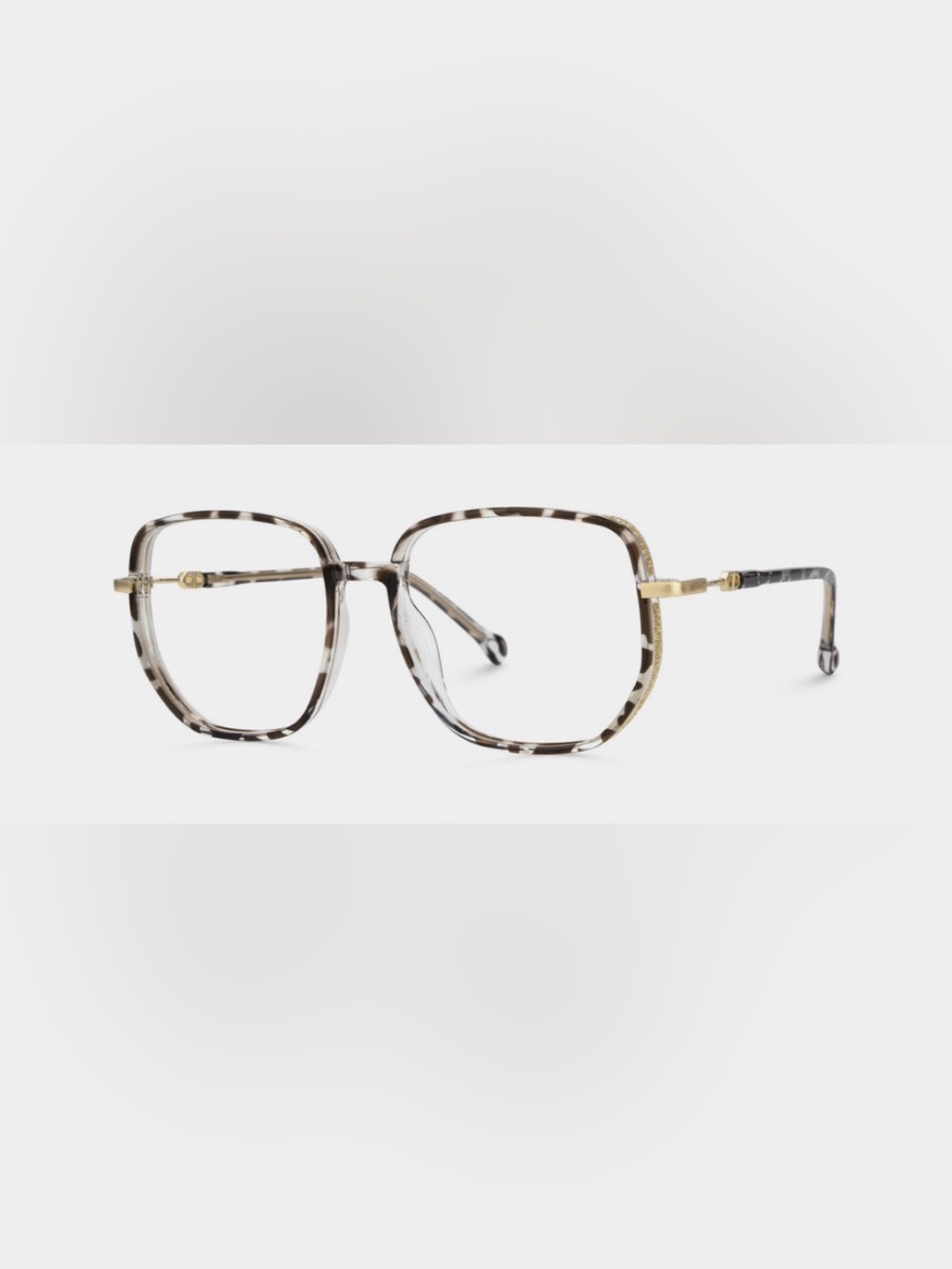 Tortoiseshell Square Women's Glasses - Subtle Gray Pattern - Picture 2 of 3